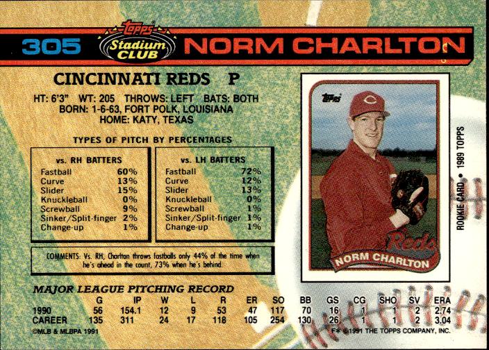 1991 Stadium Club #305b Norm Charlton