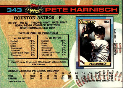 1991 Stadium Club #343b Pete Harnisch