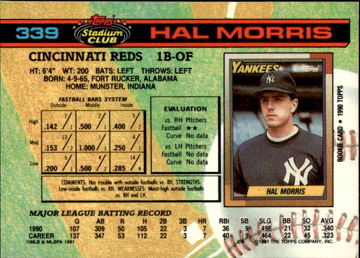 1991 Stadium Club #339a Hal Morris