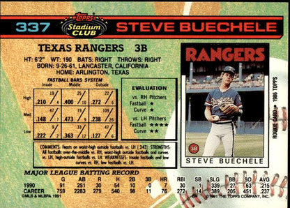 1991 Stadium Club #337a Steve Buechele