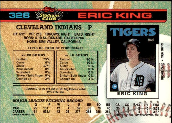 1991 Stadium Club #328b Eric King