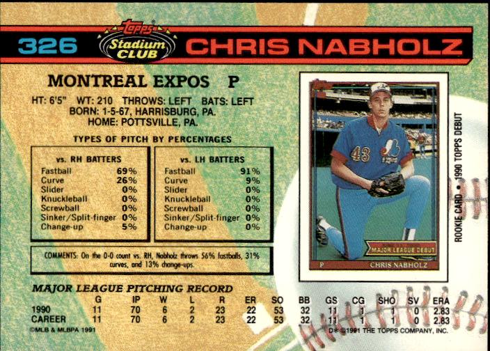 1991 Stadium Club #326 Chris Nabholz