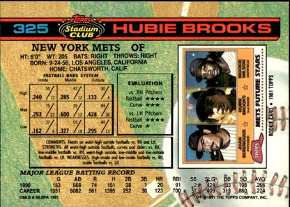 1991 Stadium Club #325 Hubie Brooks