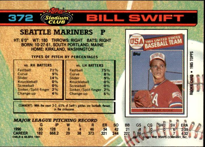 1991 Stadium Club #372a Bill Swift