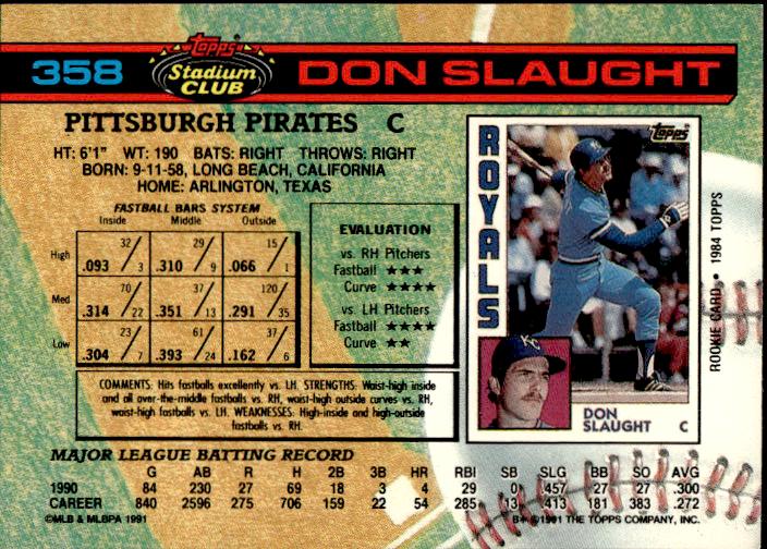 1991 Stadium Club #358 Don Slaught