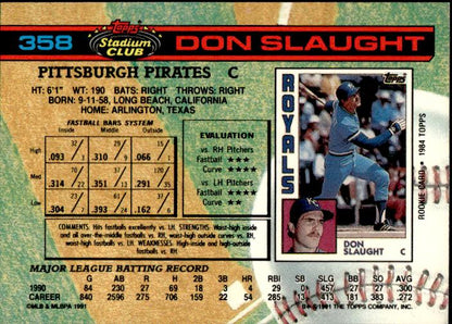 1991 Stadium Club #358 Don Slaught