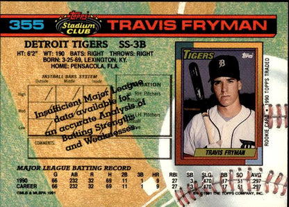 1991 Stadium Club #355 Travis Fryman