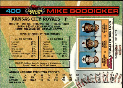 1991 Stadium Club #400 Mike Boddicker