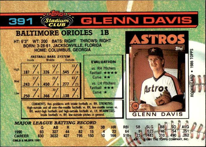 1991 Stadium Club #391 Glenn Davis