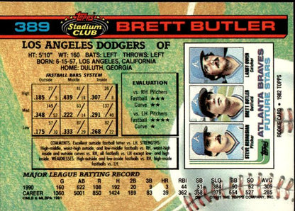 1991 Stadium Club #389a Brett Butler