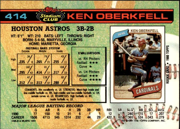 1991 Stadium Club #414 Ken Oberkfell