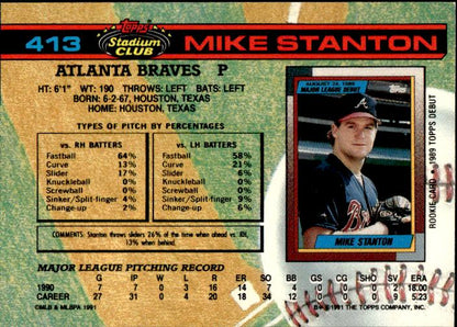 1991 Stadium Club #413 Mike Stanton