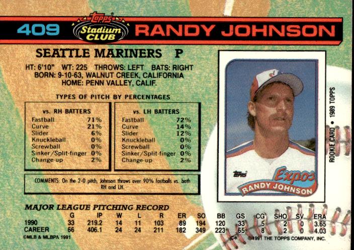 1991 Stadium Club #409 Randy Johnson