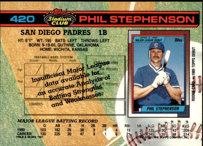 1991 Stadium Club #420b Phil Stephenson