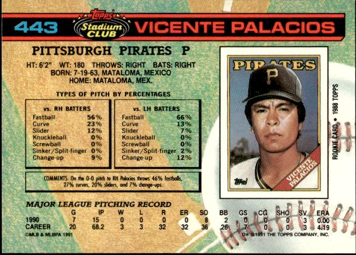 1991 Stadium Club #443b Vicente Palacios