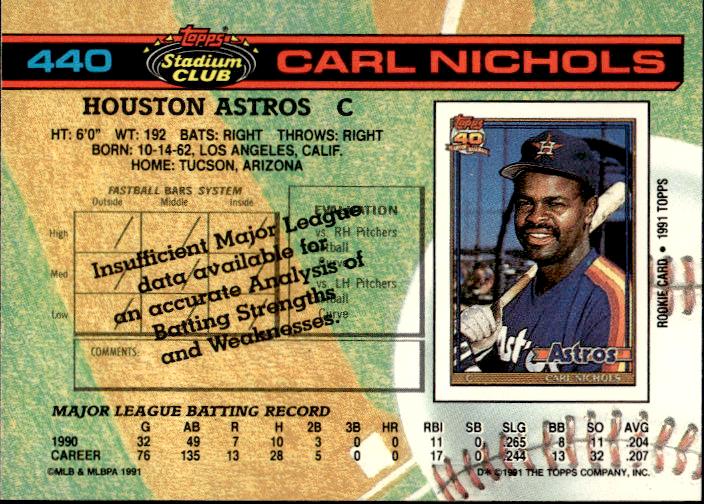 1991 Stadium Club #440b Carl Nichols