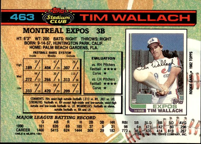 1991 Stadium Club #463 Tim Wallach