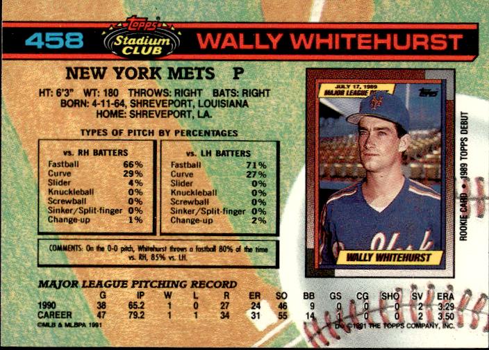 1991 Stadium Club #458 Wally Whitehurst