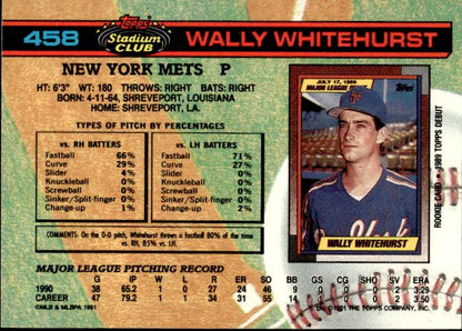 1991 Stadium Club #458 Wally Whitehurst