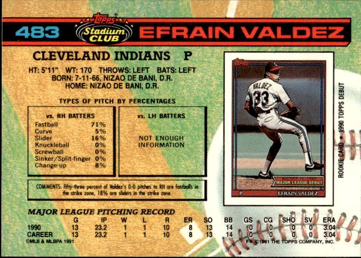 1991 Stadium Club #483b Efrain Valdez