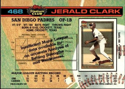 1991 Stadium Club #468a Jerald Clark