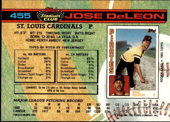 1991 Stadium Club #455a Jose DeLeon