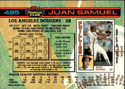 1991 Stadium Club #495 Juan Samuel