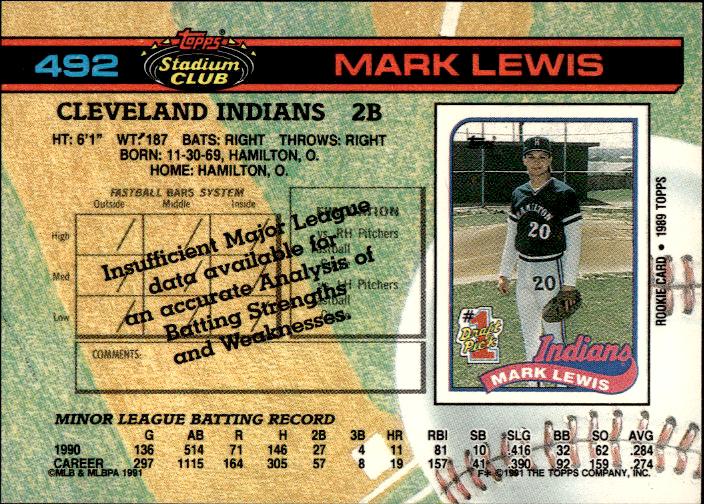 1991 Stadium Club #492 Mark Lewis