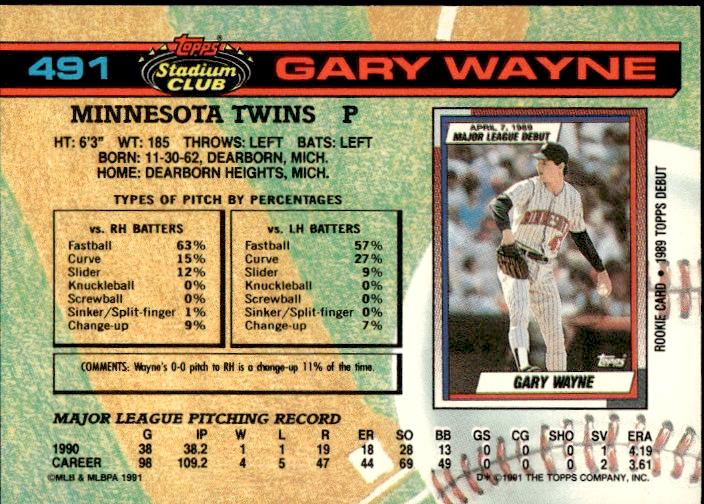 1991 Stadium Club #491a Gary Wayne