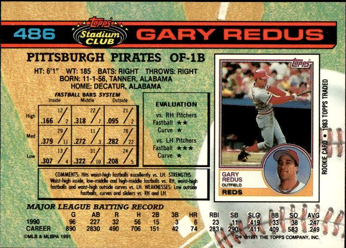 1991 Stadium Club #486 Gary Redus