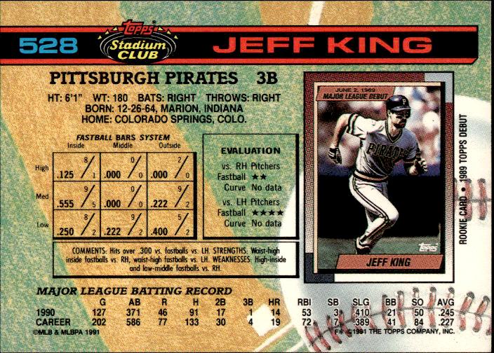 1991 Stadium Club #528b Jeff King