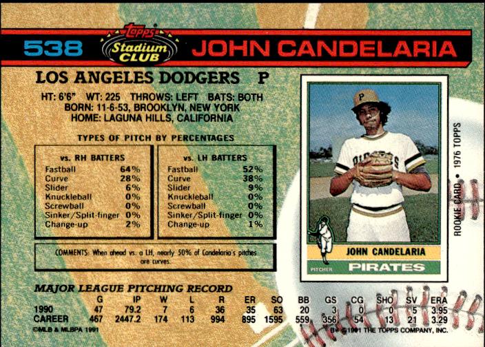 1991 Stadium Club #538 John Candelaria