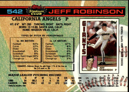 1991 Stadium Club #542 Jeff Robinson