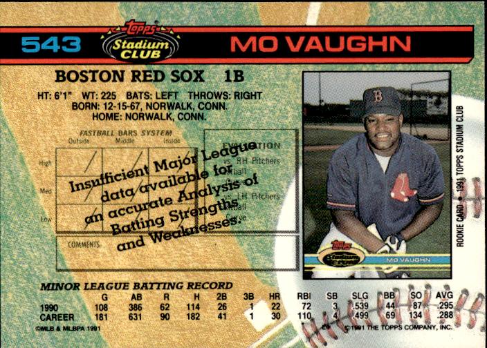 1991 Stadium Club #543 Mo Vaughn