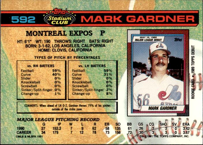 1991 Stadium Club #592b Mark Gardner