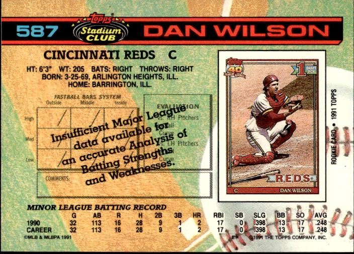 1991 Stadium Club #587b Dan Wilson