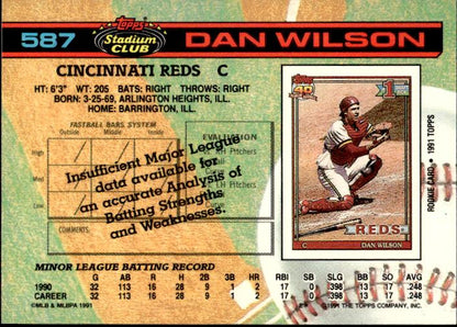 1991 Stadium Club #587b Dan Wilson