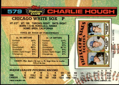 1991 Stadium Club #579a Charlie Hough