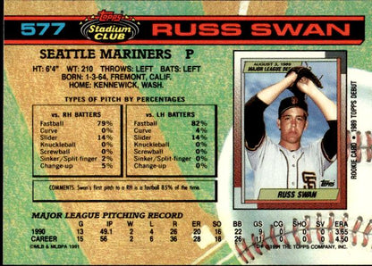 1991 Stadium Club #577b Russ Swan