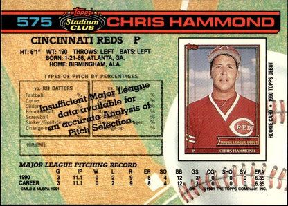 1991 Stadium Club #575a Chris Hammond