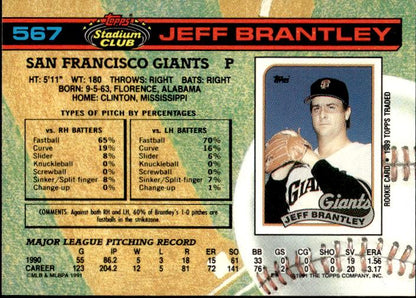 1991 Stadium Club #567 Jeff Brantley