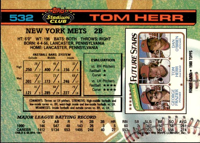 1991 Stadium Club #532 Tom Herr