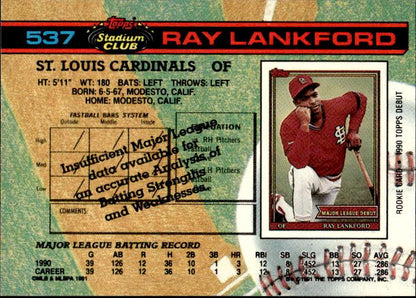 1991 Stadium Club #537 Ray Lankford