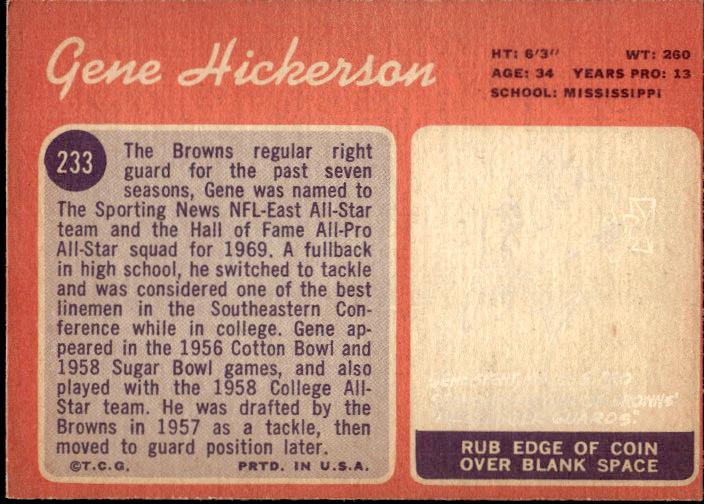 1970 Topps #233 Gene Hickerson