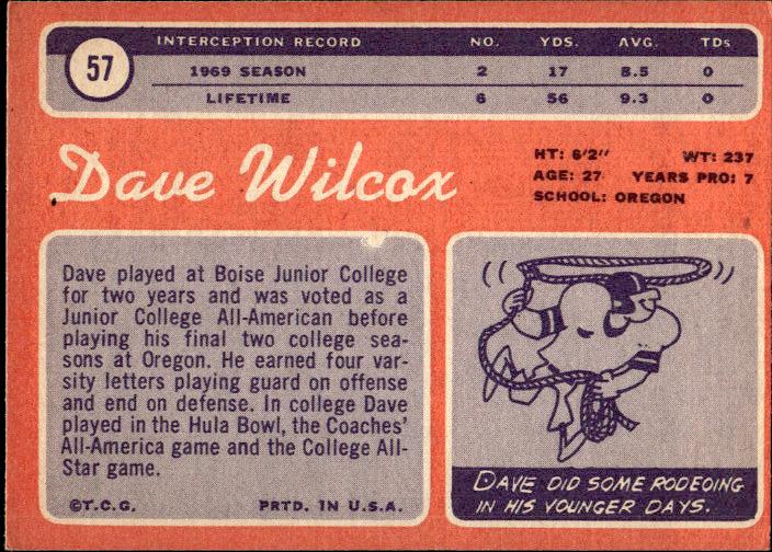 1970 Topps #57 Dave Wilcox