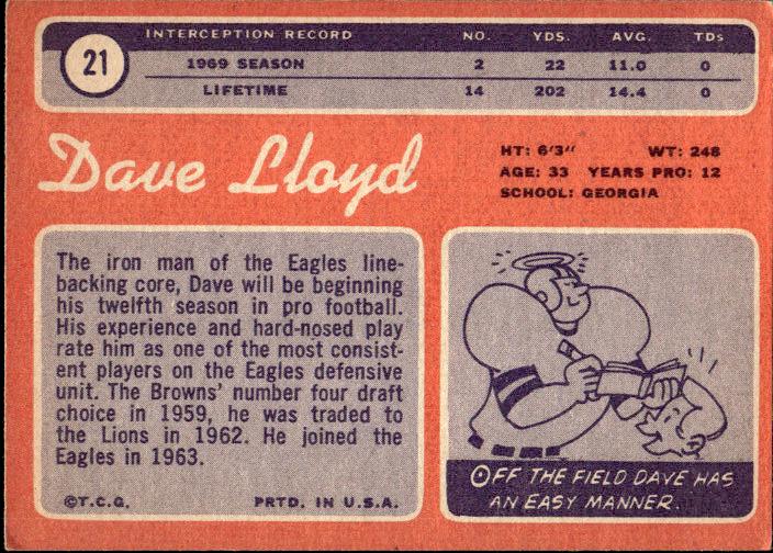 1970 Topps #21 Dave Lloyd