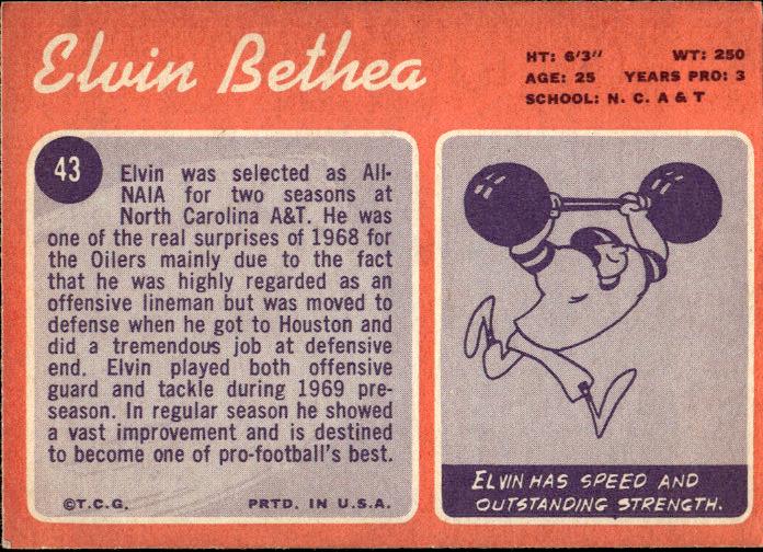 1970 Topps #43 Elvin Bethea