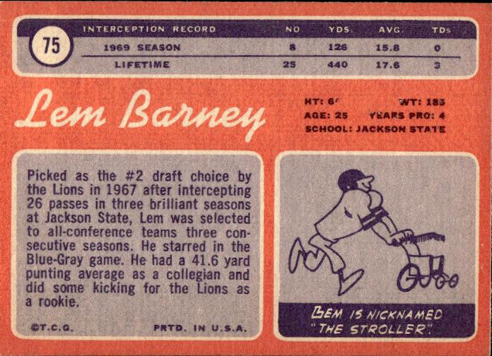 1970 Topps #75 Lem Barney