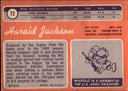 1970 Topps #72 Harold Jackson