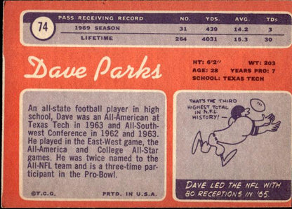 1970 Topps #74 Dave Parks